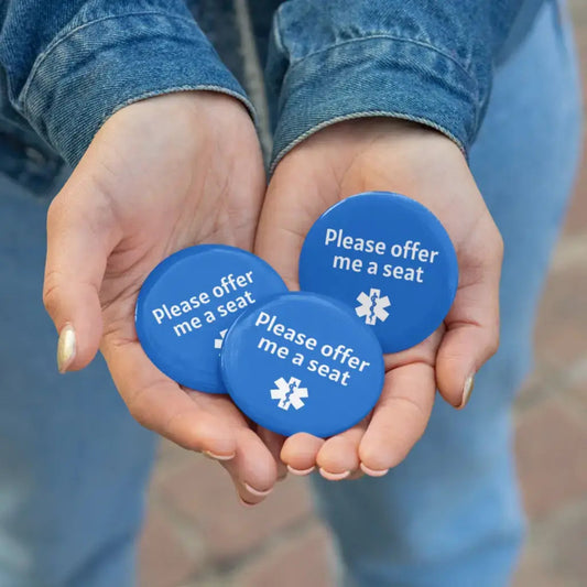 Hidden Disabilities Badge - 2 Inch Medical Alert Pin for Autism Awareness & Seat Access - EMU Works