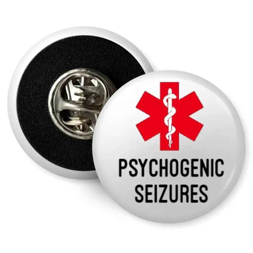Seizure Medical Alert Badge - 1 Inch Compact ID Badge for Psychogenic Seizures - Durable & Secure Fit