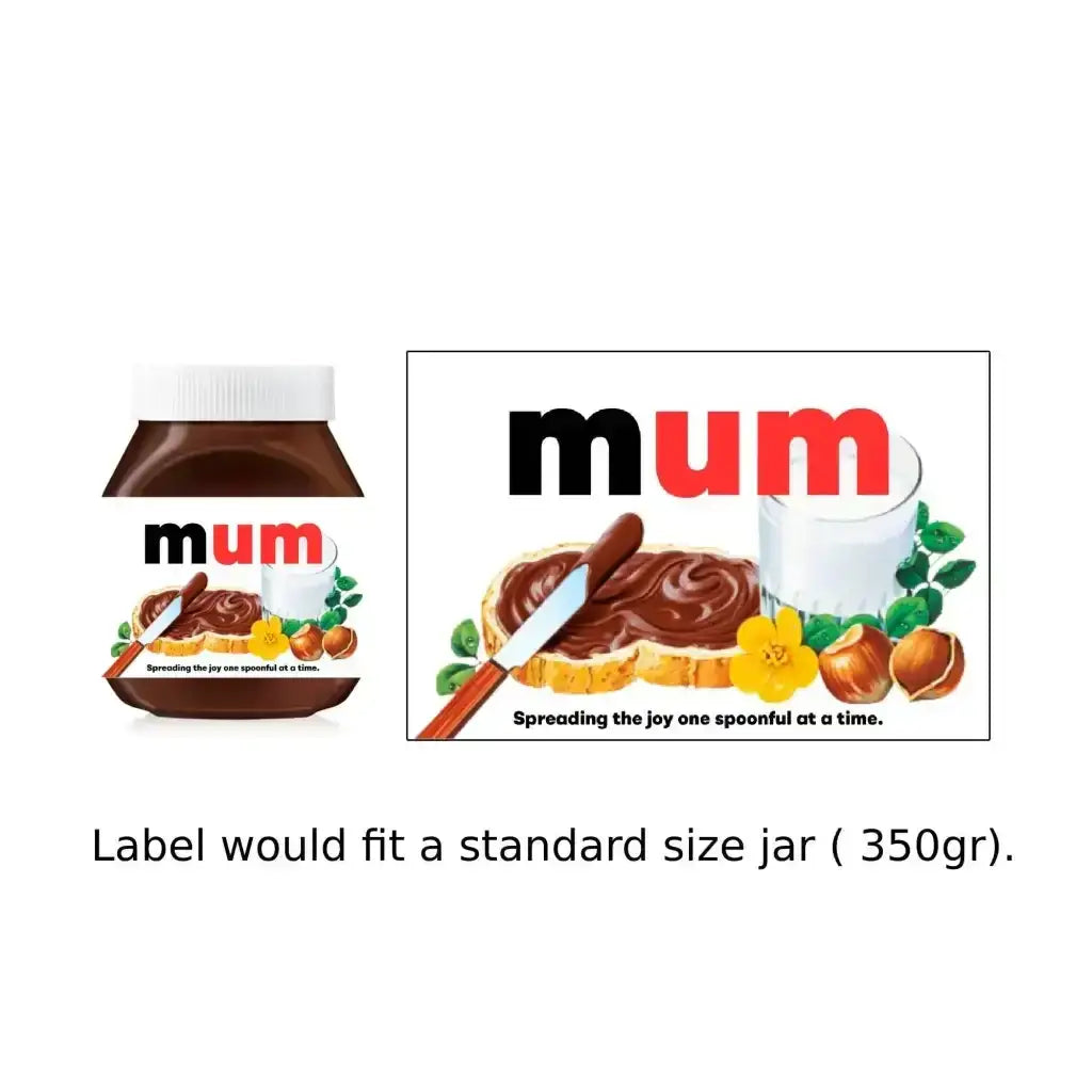 Premade Nutella Name Mum - Jar Sticker - Name Novelty Gift - Fits Jar 300gr - EMU Works
