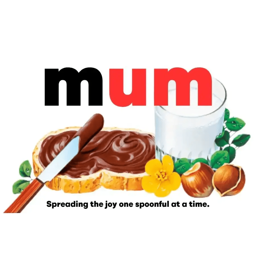 Premade Nutella Name Mum - Jar Sticker - Name Novelty Gift - Fits Jar 300gr - EMU Works