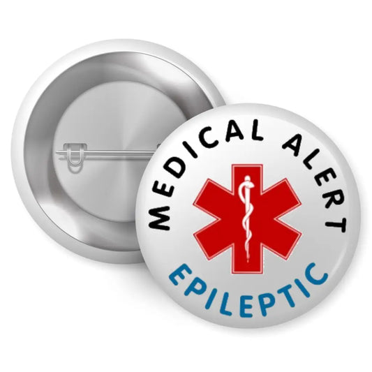 Epileptic Medical Alert Badge 1in - Pin Button with Metal