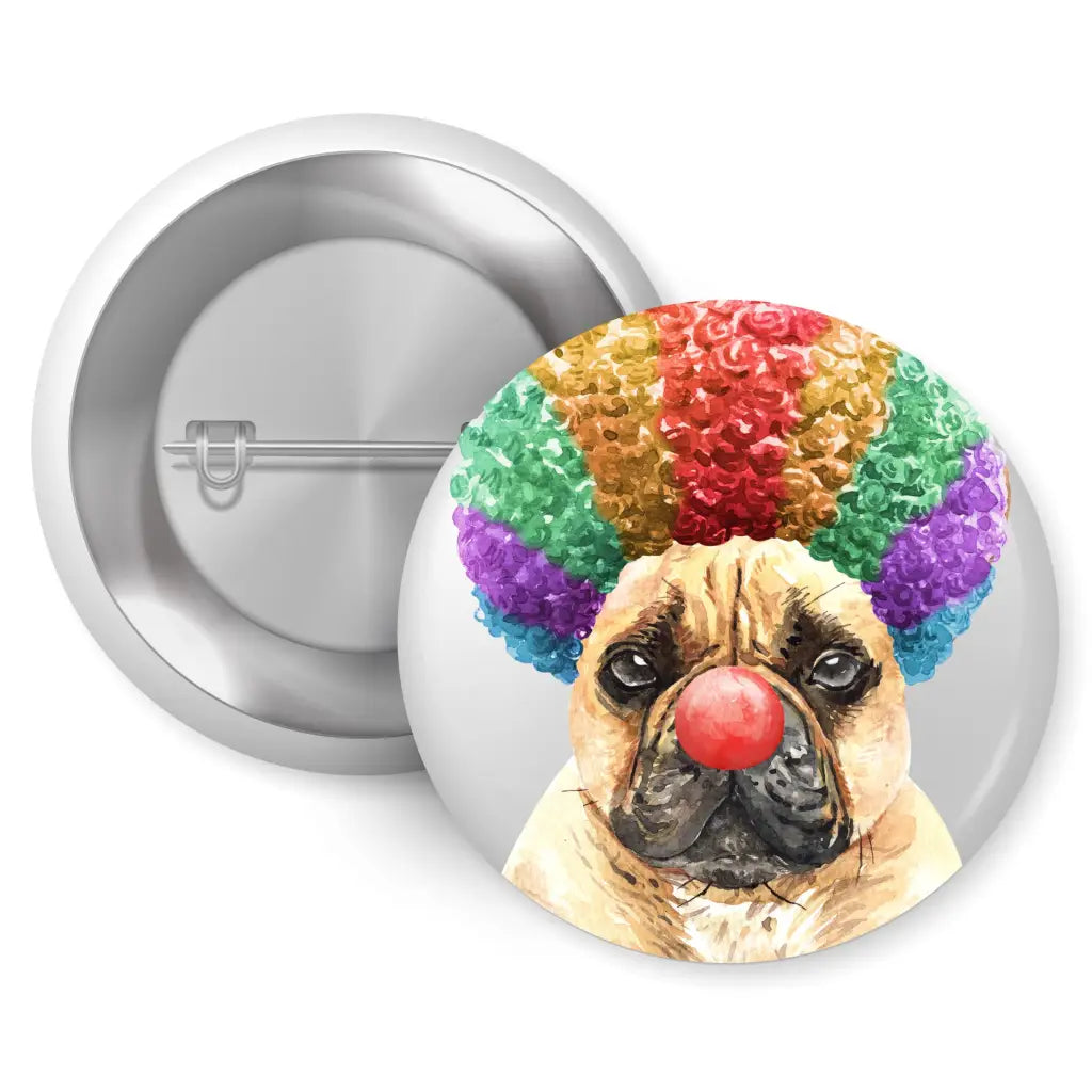 French Bulldog Clown Costume Dog Bread Pin Button Badge 1in 25mm - EMU Works