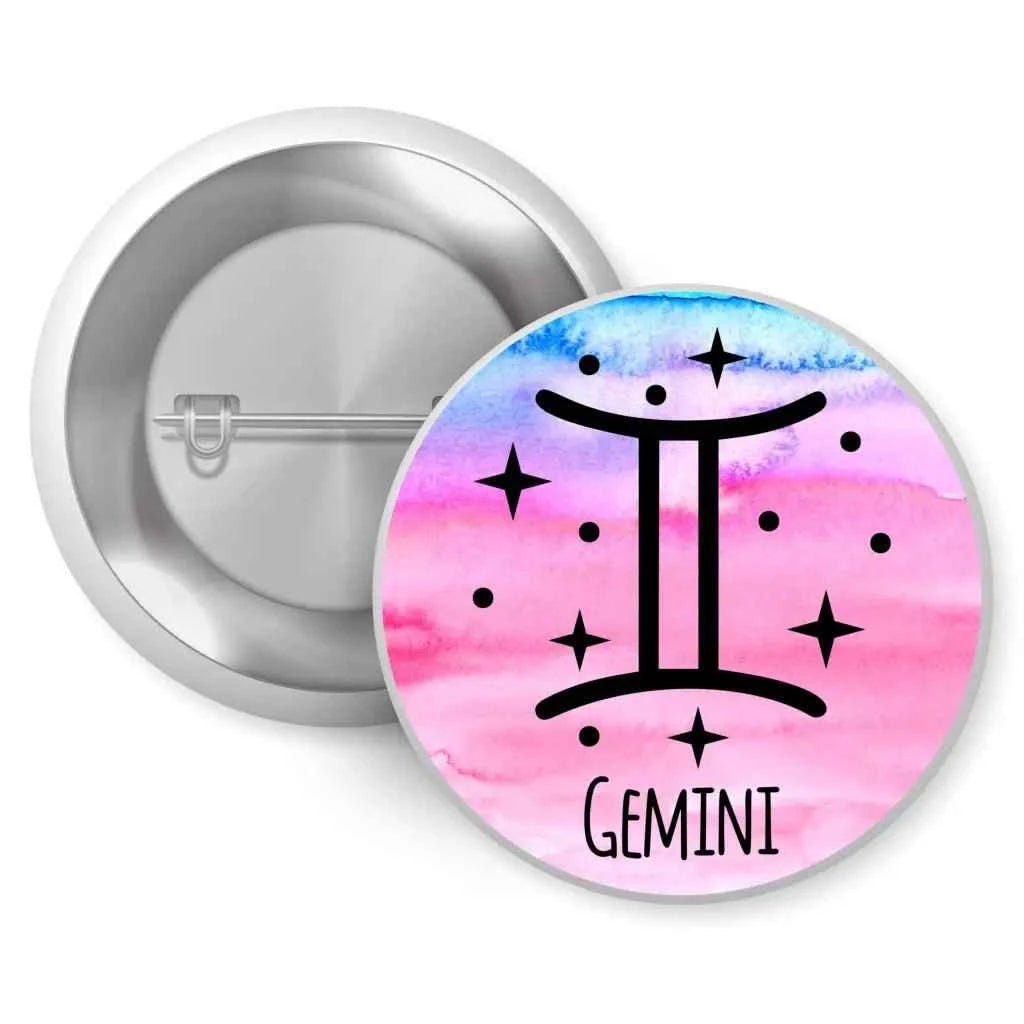 Gemini Zodiac Sign Mysticism Pin Button Badge 1in 25mm