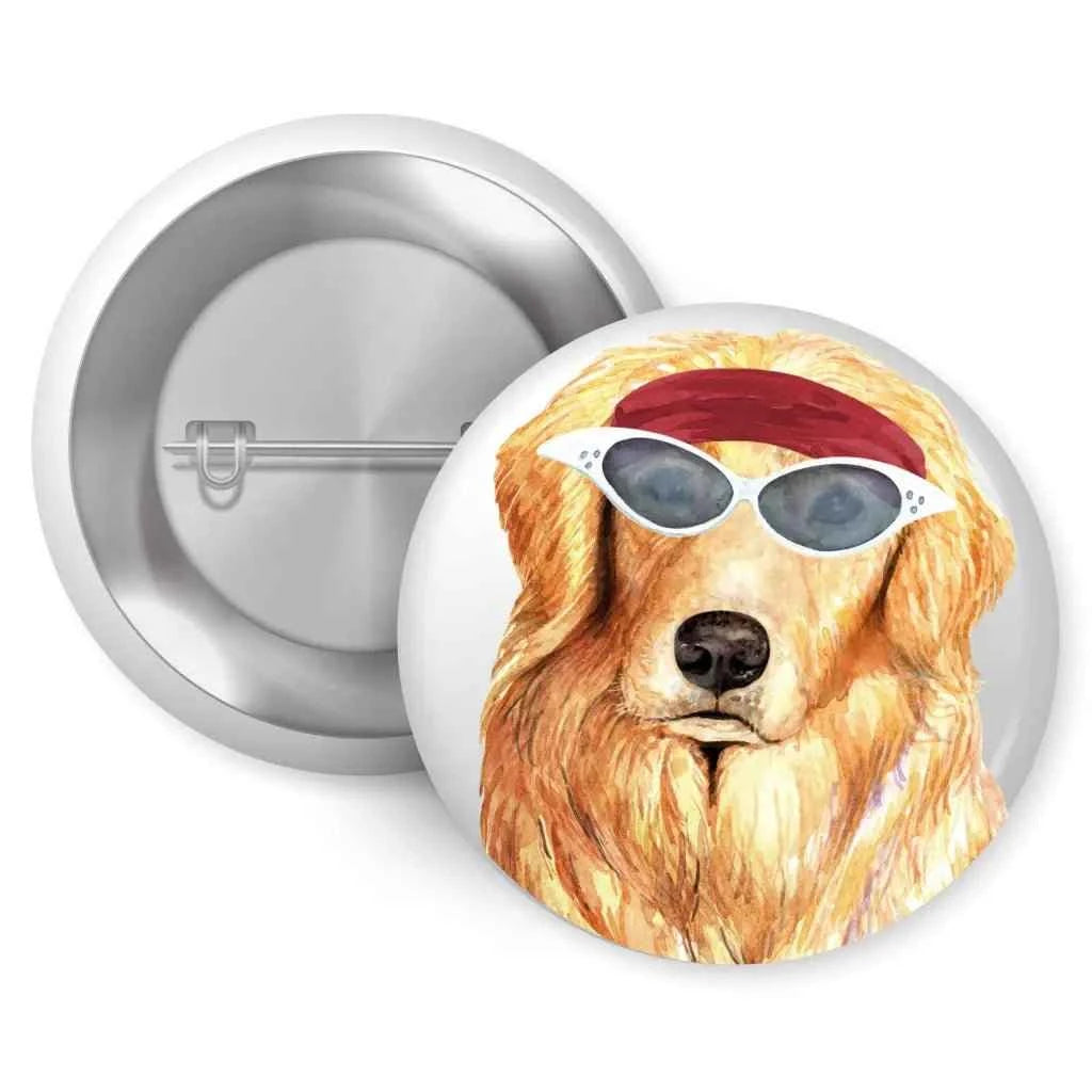 Golden Retriever Headband Dog Breed Pin Button Badge 1in 25mm