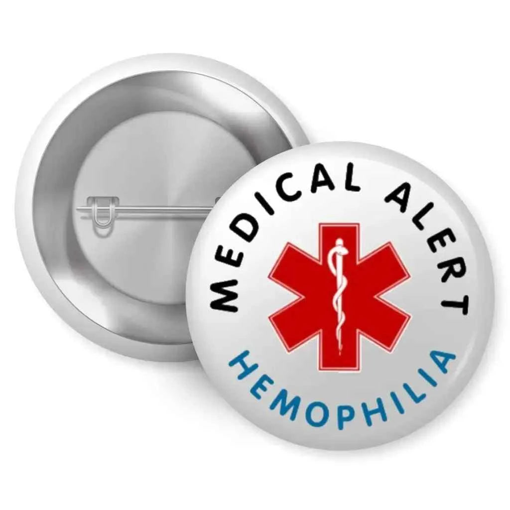 Hemophilia Awareness Pin Badge 1In 25Mm - Eye-Catching Medical Alert Logo for Emergencies