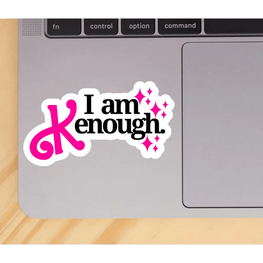 I am Kenough Pop Culture Humour Glossy Vinyl Sticker - 8cm x 4.5cm - EMU Works