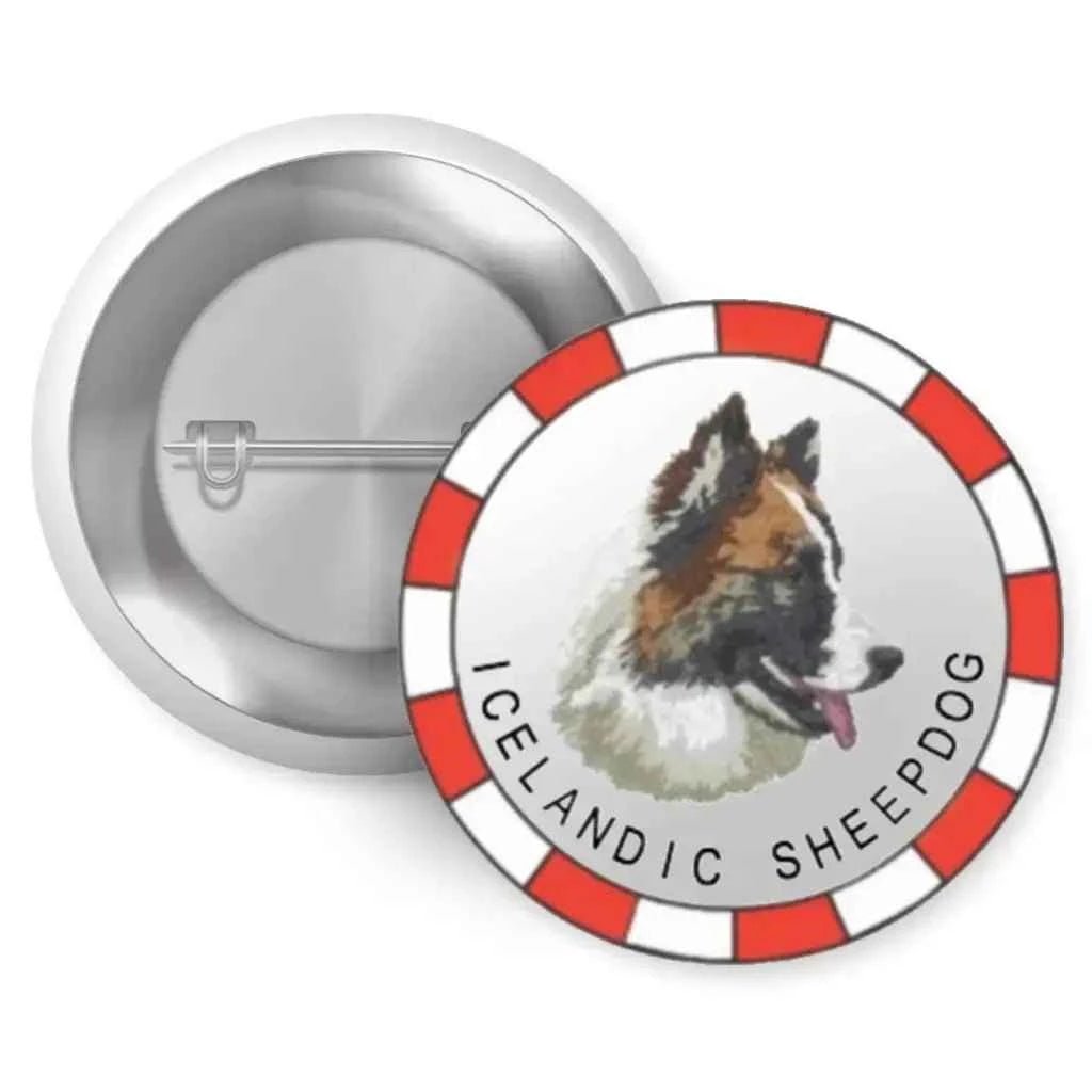 Icelandic Sheepdog Breed Pin Button Badge 1in 25mm