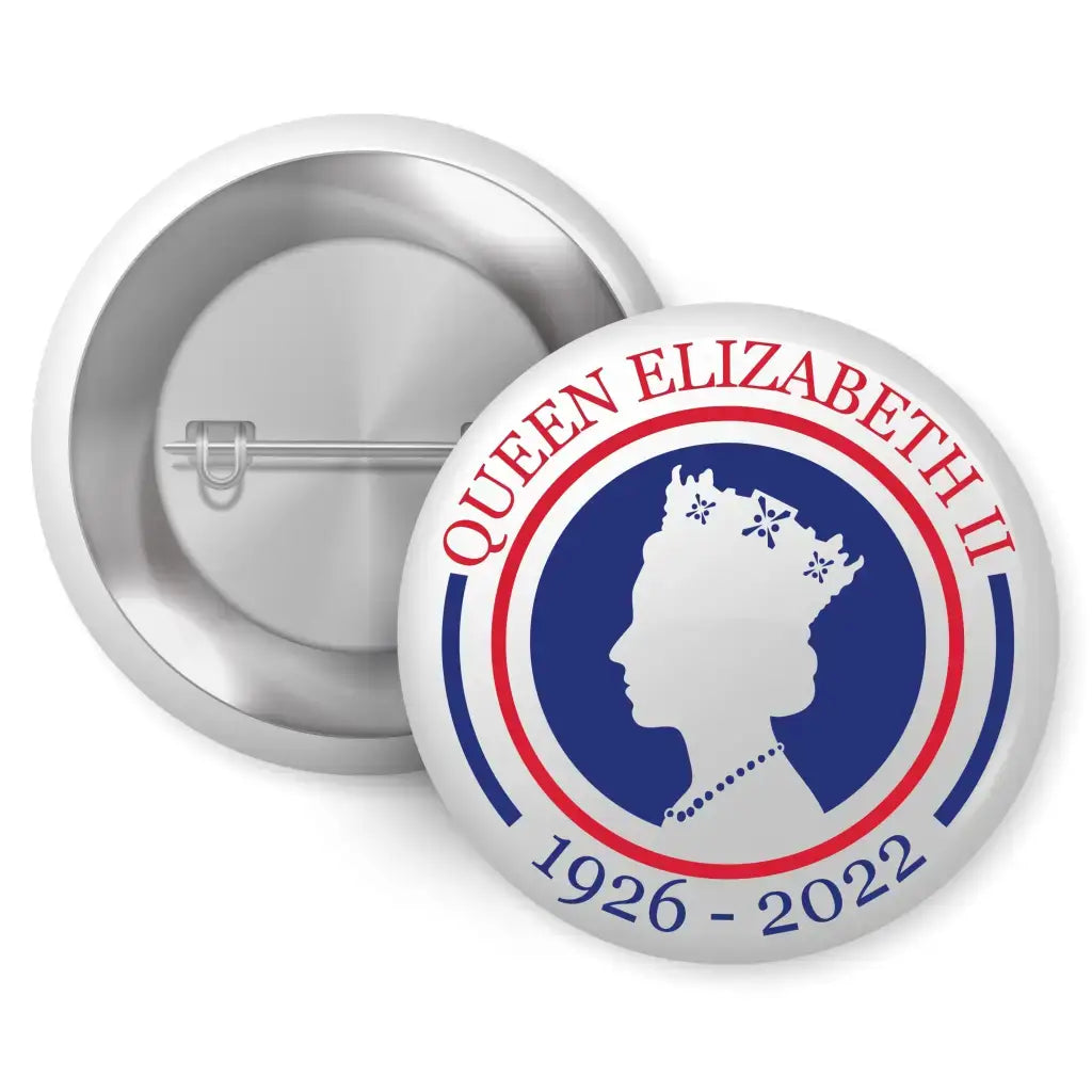 In Memory of Queen Elizabeth II 1926-2022 Remembrance Pin Button Badge 1in 25mm - EMU Works
