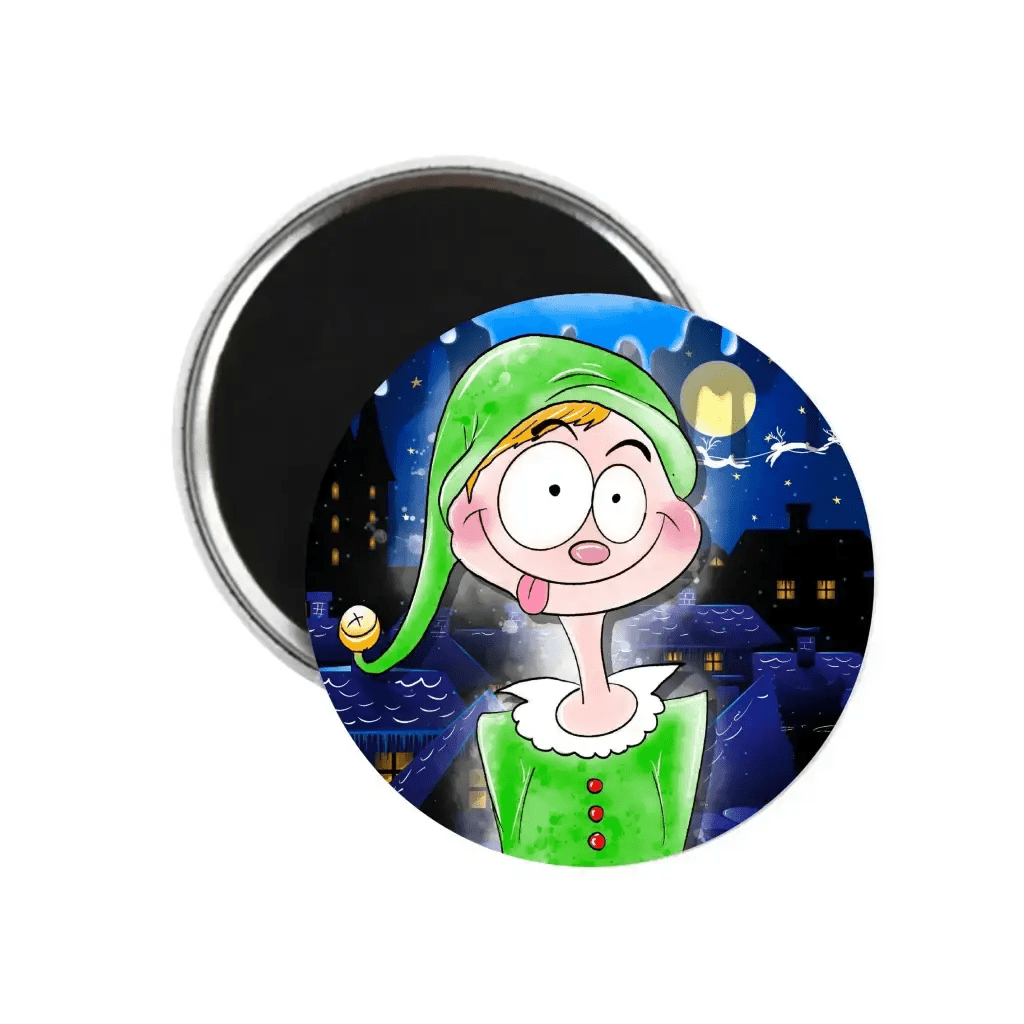 Funny Elf Magnet Gift - Looney Fridge Magnet 59mm (2.32in) by EMU Works - EMU Works