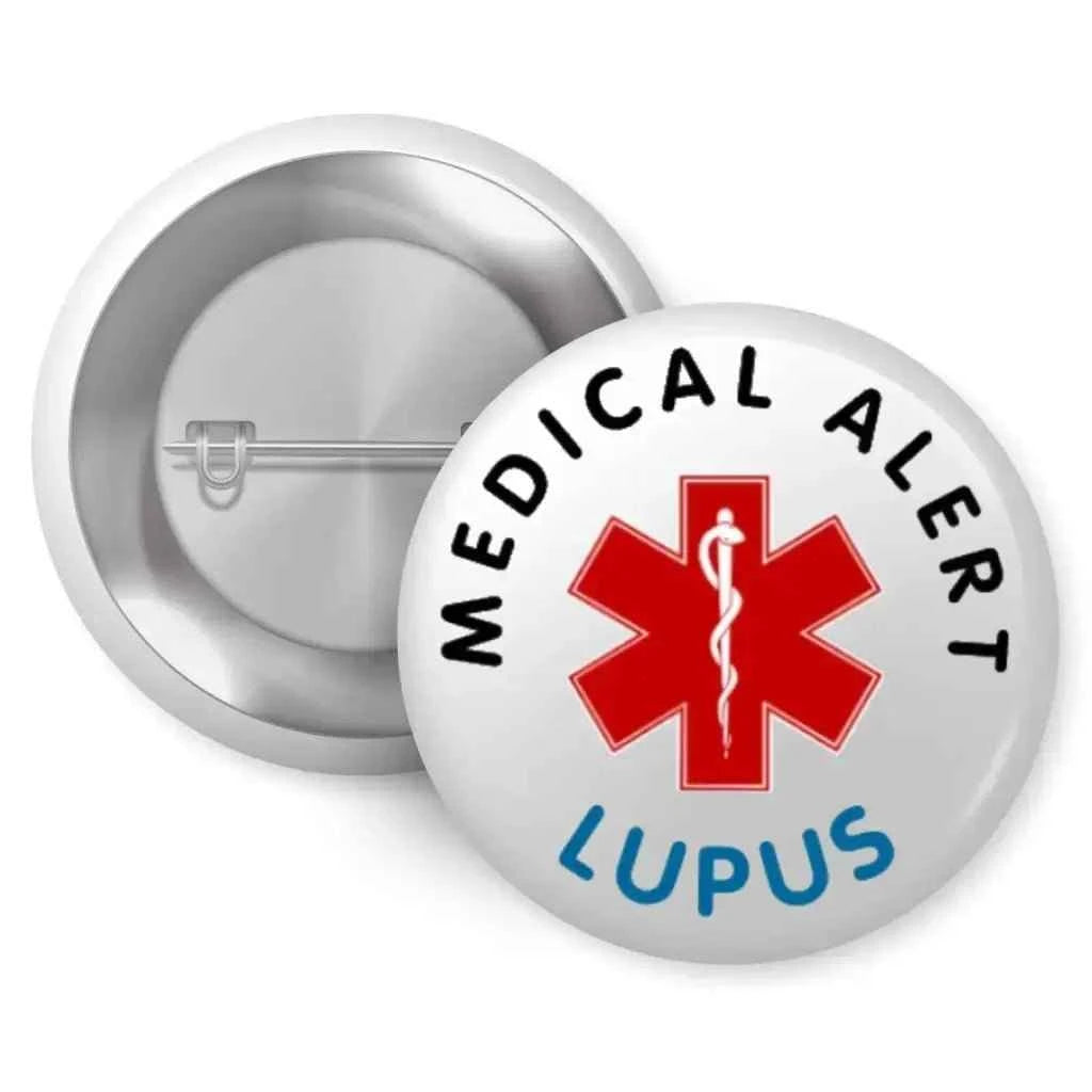 Lupus Awareness Badge 1in (25mm) – Easy to Attach Medical Alert Pin for Safety