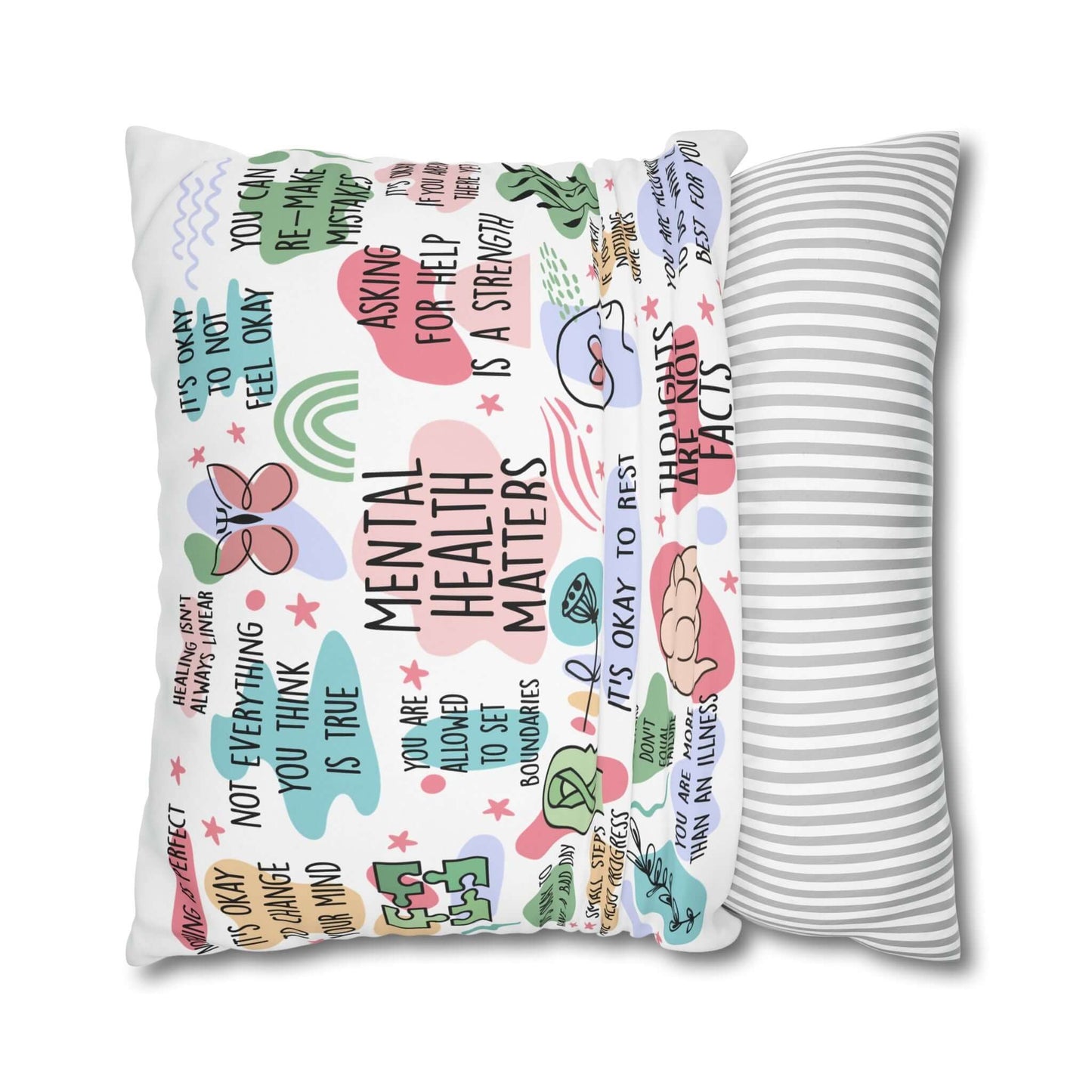 Custom Pillowcases - Square Poly Canvas Pillowcase with Concealed Zipper, Available in 5 Sizes - EMU Works