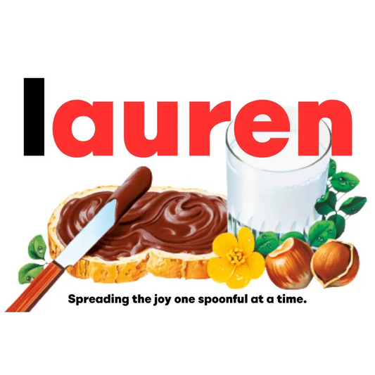 EMU Works - Name Personalised Lauren Nutella Label