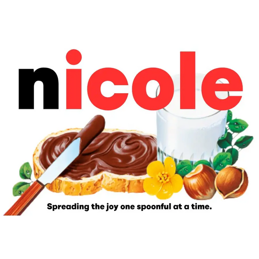EMU Works - Name Personalised Nicole Nutella Label Hazelnut