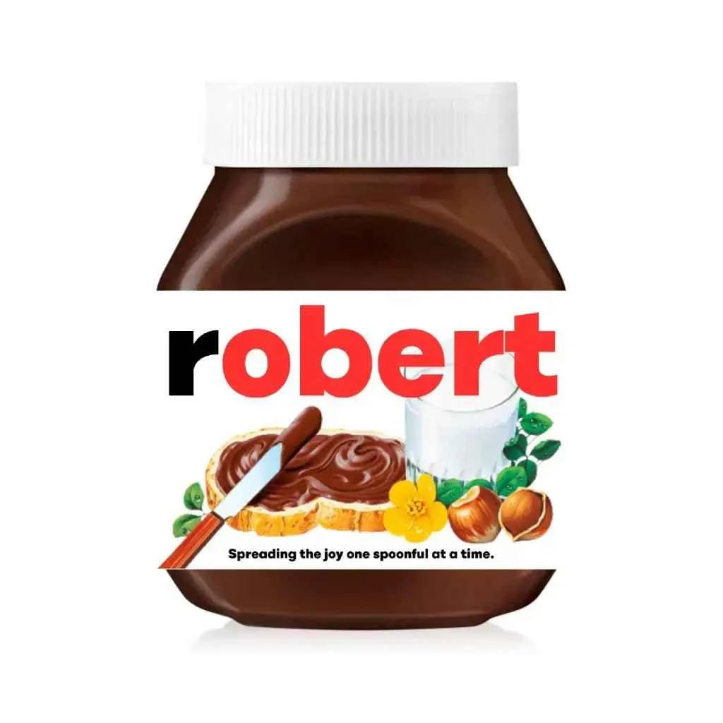 Premade Nutella Name Robert - Jar Sticker - Name Novelty Gift - Fits Jar 300gr