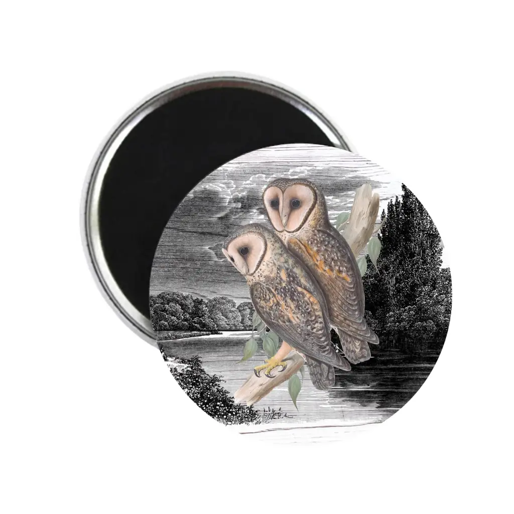 Night Owl In Moonlight Moody Bird Nature Fridge Magnet 59mm 2.32in - EMU Works