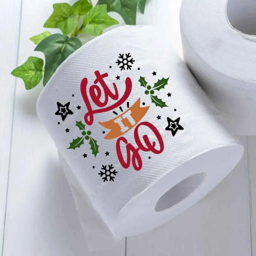 Let It Go Gift - Novelty Christmas Printed Toilet Roll for Quirky Holiday Fun