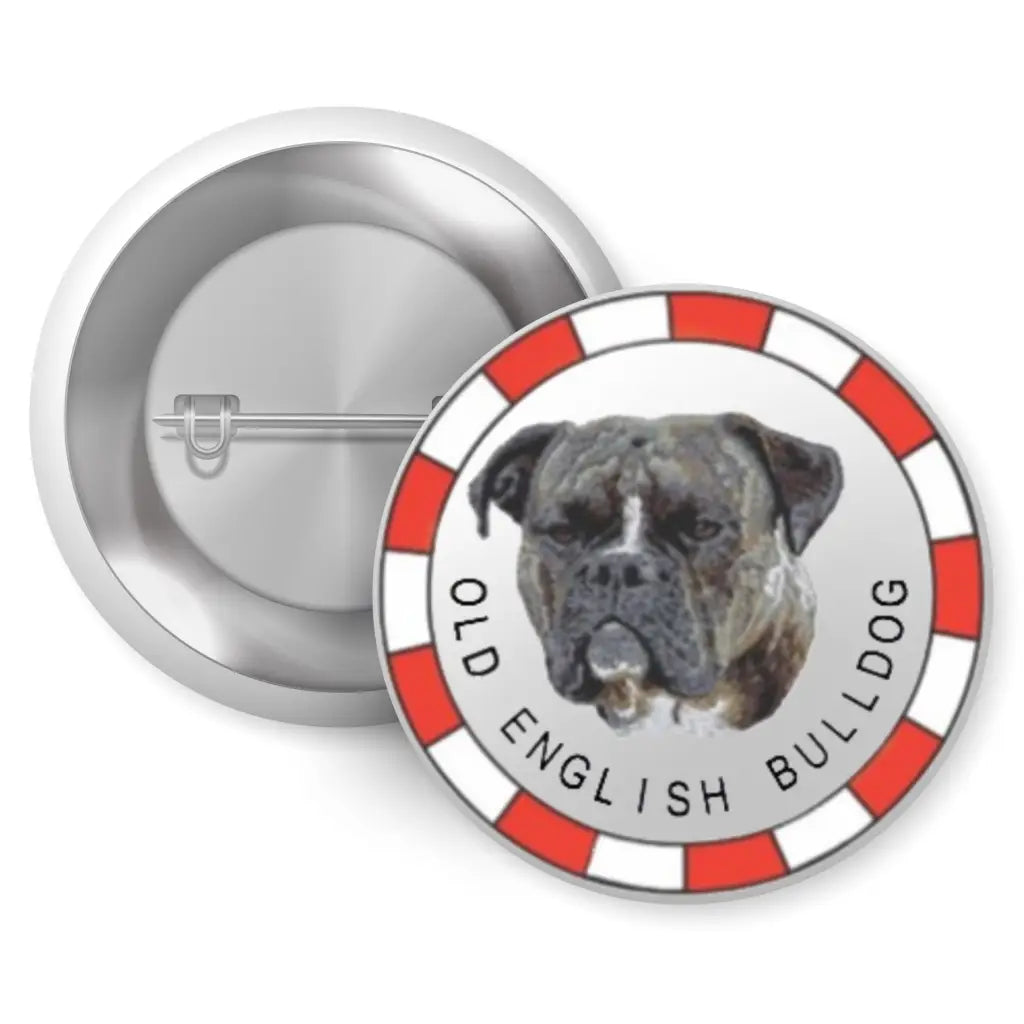 Old English Bulldog Dog Breed Pin Button Badge 1in 25mm - EMU Works
