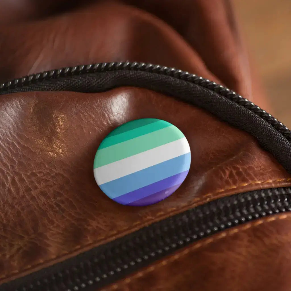 Pride Gay Male MLM Man Loving Man Flag Design Support Badge 1in 25mm - EMU Works
