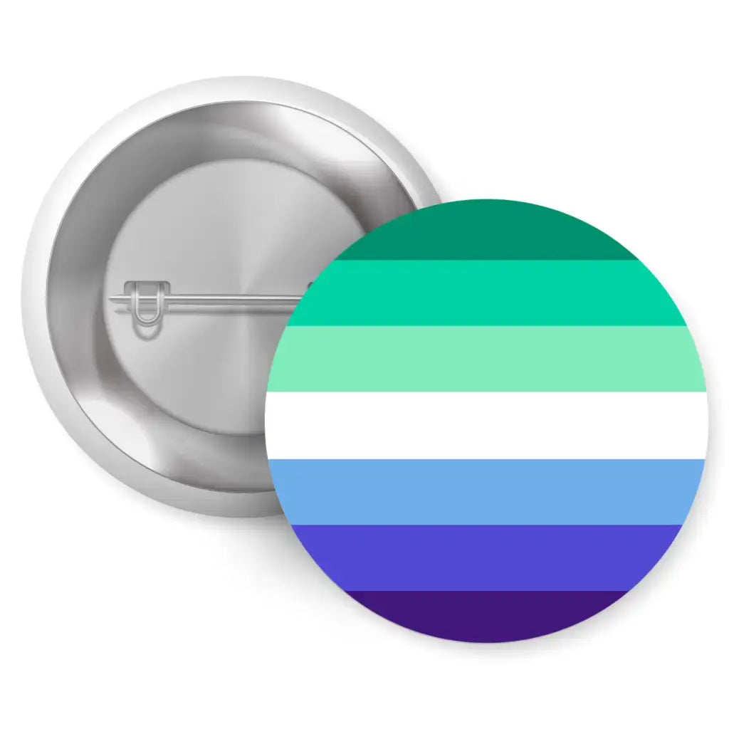 Pride Gay Male MLM Man Loving Man Flag Design Support Badge 1in 25mm - EMU Works