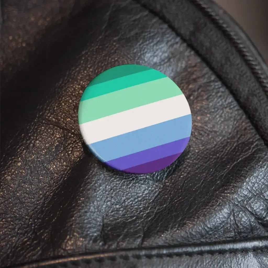 Pride Gay Male MLM Man Loving Man Flag Design Support Badge 1in 25mm - EMU Works