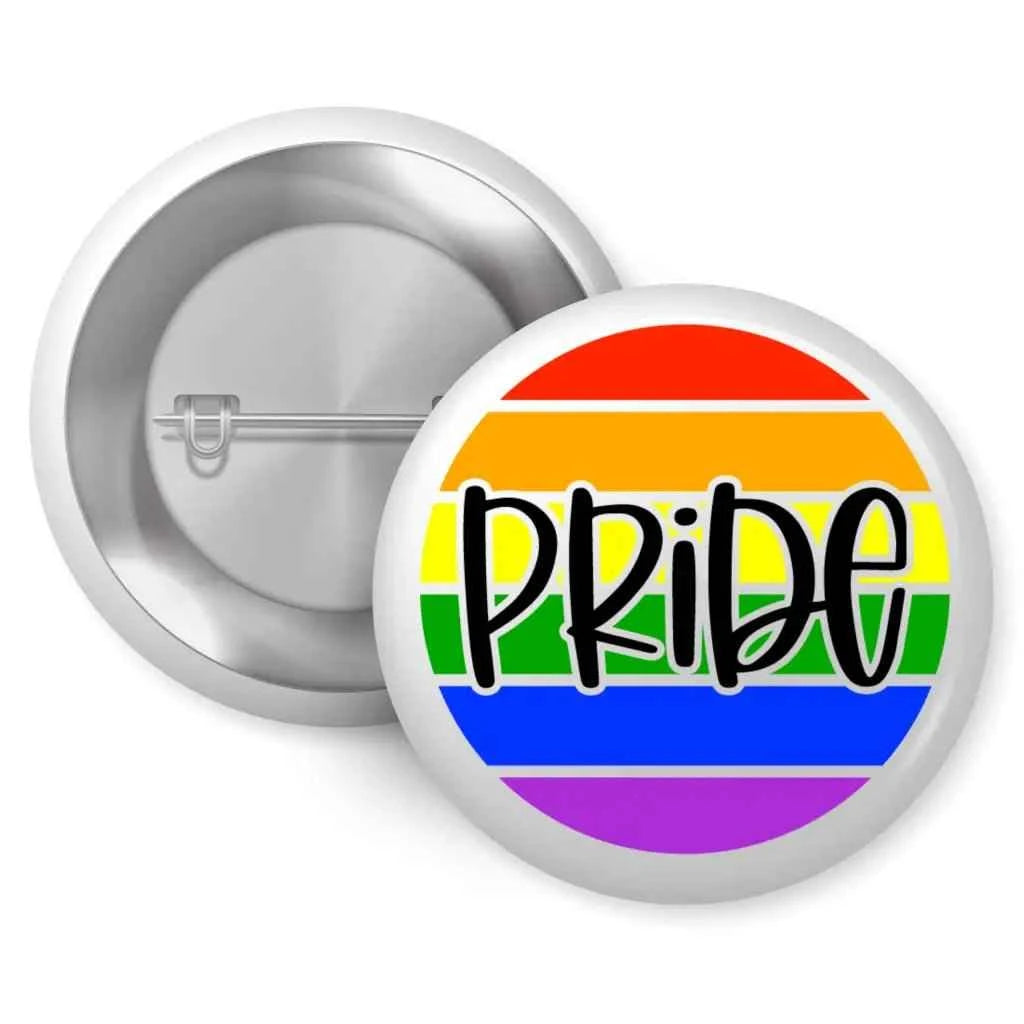 LGBT Pride Badge - Rainbow Pin Button 1 Inch (25mm) - Show Your Support with Style
