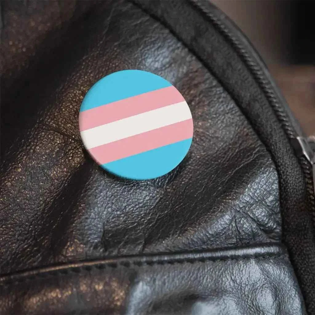 Transgender Pride Badge 1In 25Mm - Bold Trans Flag Design, Perfect for Jackets and Bags