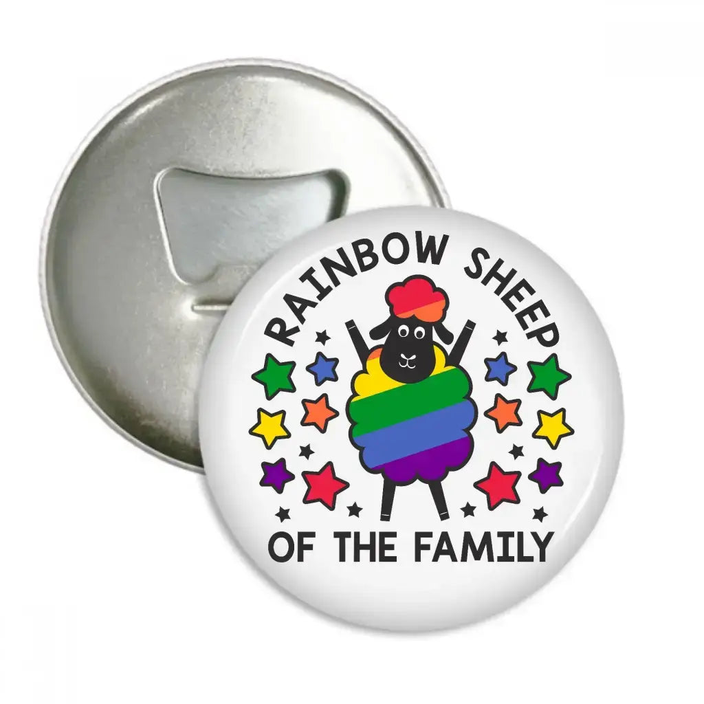 Rainbow Sheep Of The Family Magnetic Bottle Opener 59mm 2.32in - EMU Works
