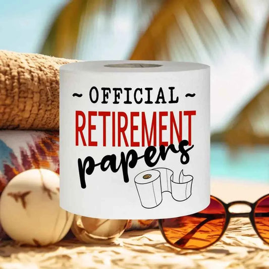 Novelty Retirement Gifts: 3 Ply Printed Toilet Roll with Funny Retirement Designs