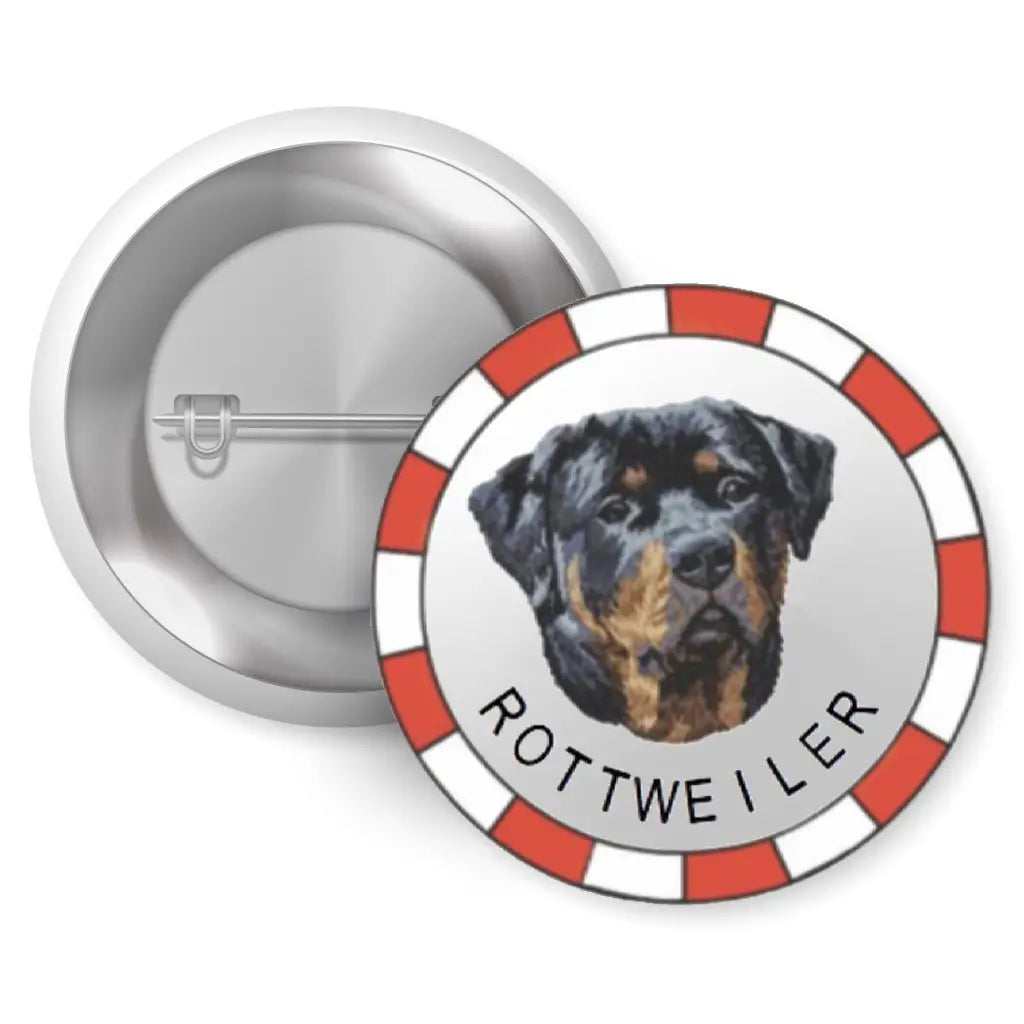 Rottweiler Breed Pin Button Badge 1in 25mm - EMU Works
