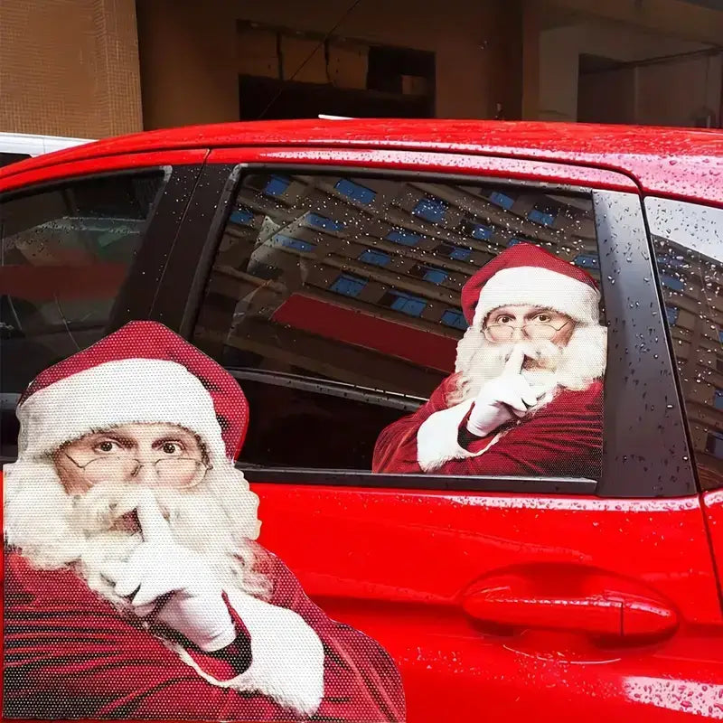 Santa Car Sticker Merry Christmas Decorations For Car Decals Gifts - EMU Works