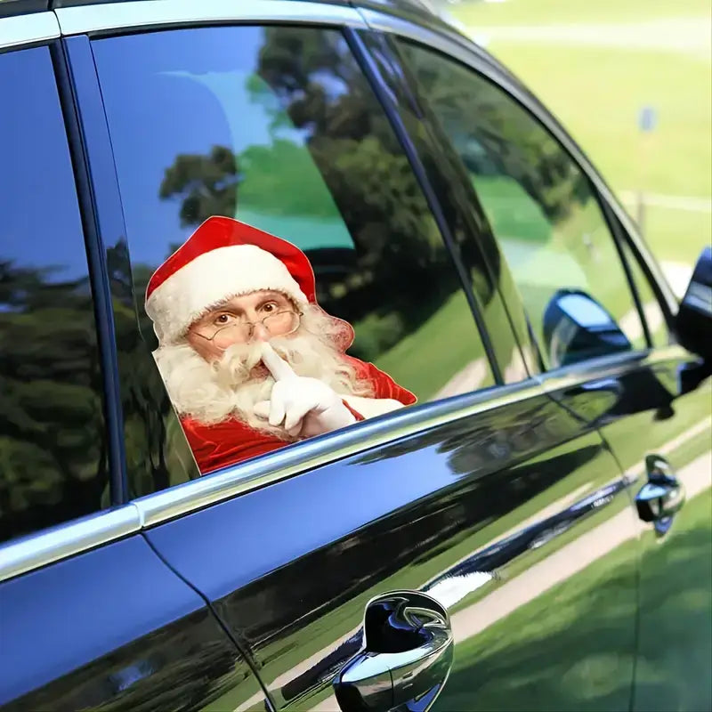 Santa Car Sticker Merry Christmas Decorations For Car Decals Gifts - EMU Works