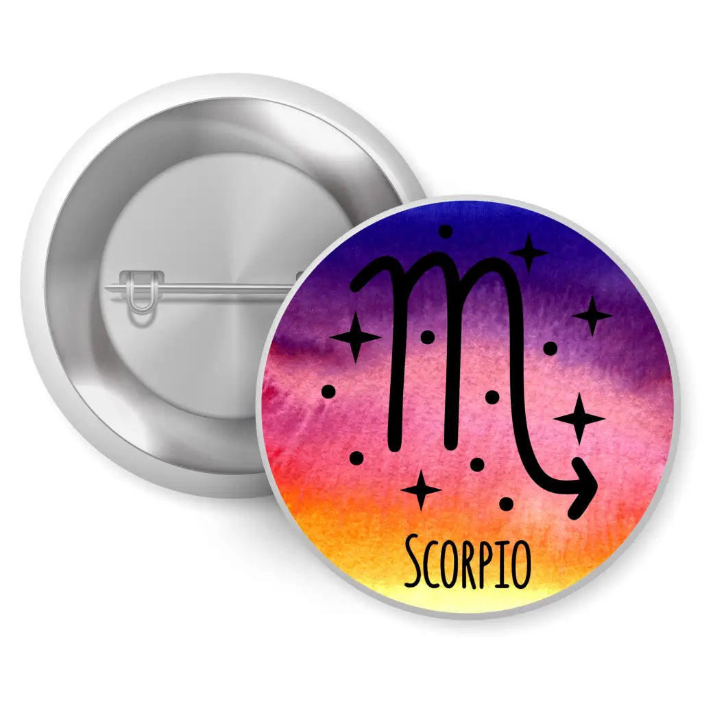 Scorpio Zodiac Sign Mysticism Pin Button Badge 1in 25mm - EMU Works