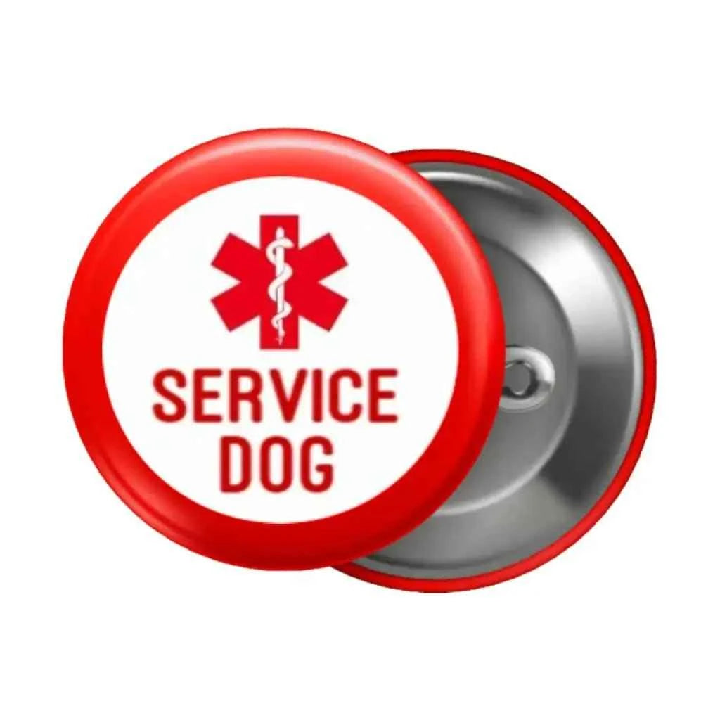 Service Dog Identification Medical Alert Badge 25mm - Secure Fit & Clear Text