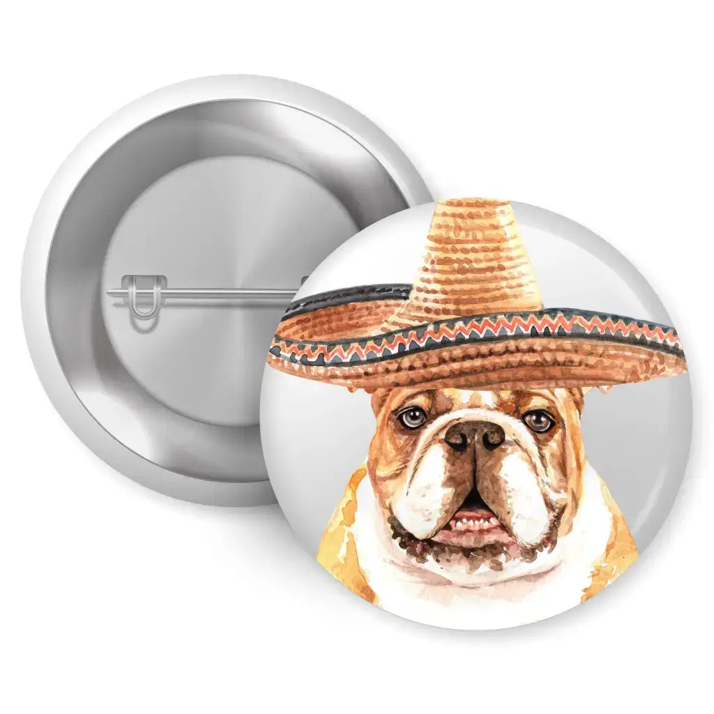 Set of 4 Bulldog Character Badges - 1in 25mm - EMU Works