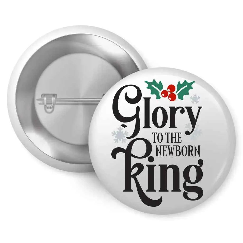 Set of 4 Christmas Pin Badges - 25mm Festive Icons for Merry Wardrobe Style