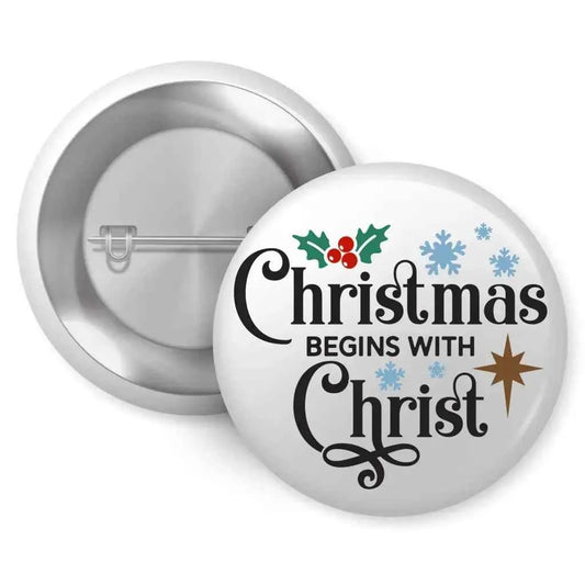 Set of 4 Christmas Pin Badges - 25mm Festive Icons for Merry Wardrobe Style