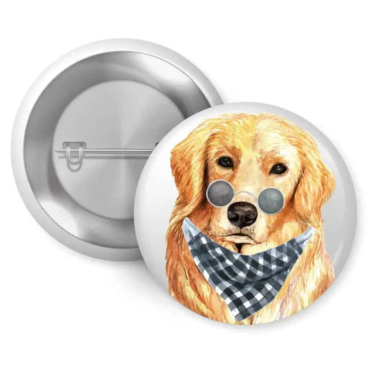 Set of 4 Golden Retriever Character Badges - 1in 25mm