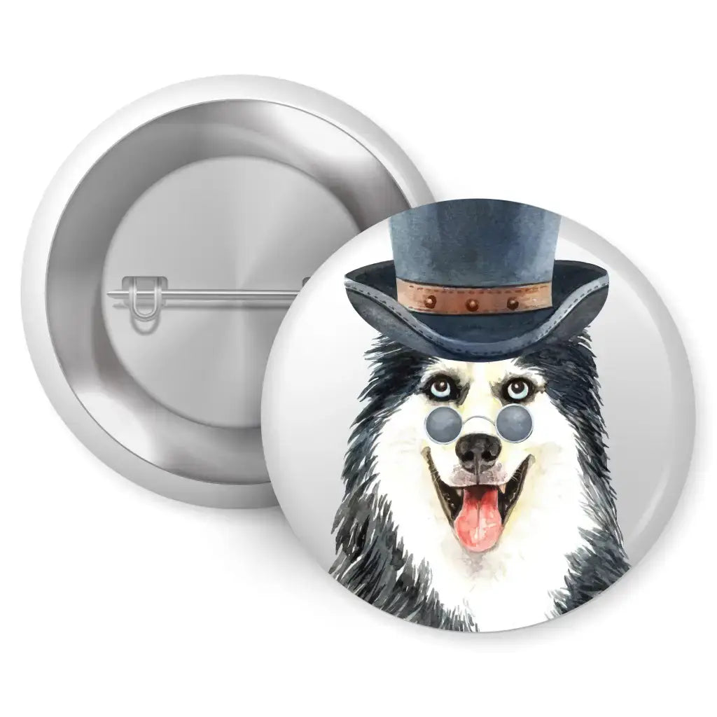 Set of 4 Husky Character Badges - 1in 25mm - EMU Works