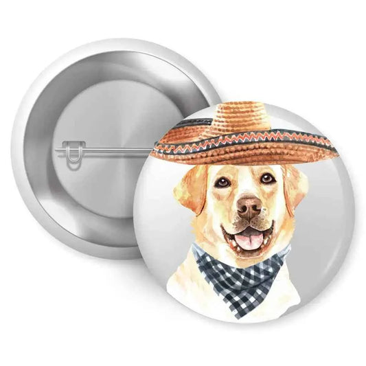 Cute Animal Badges Set - 4 Adorable 25mm Labrador Character Pins for Personal Style