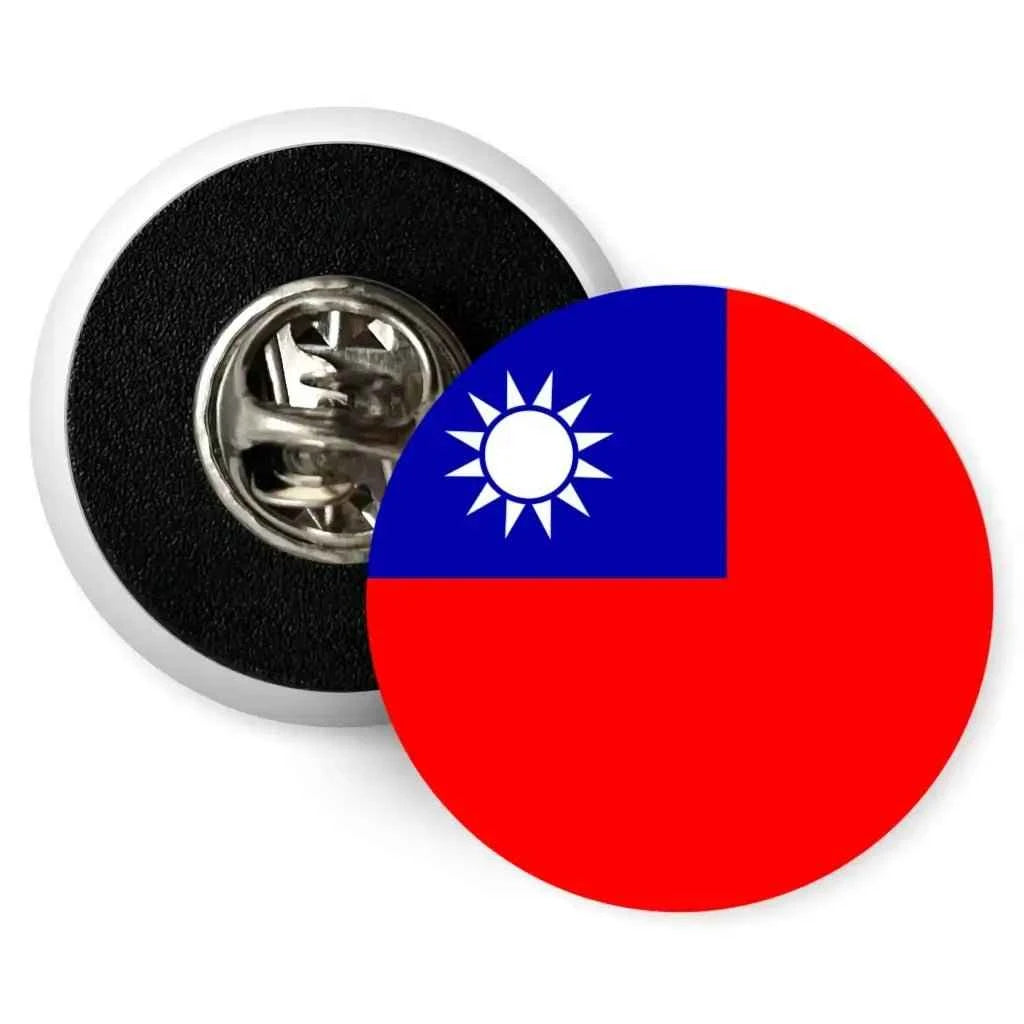 Taiwan Country National Flag Butterfly Clutch Pin Badge 1in 25mm