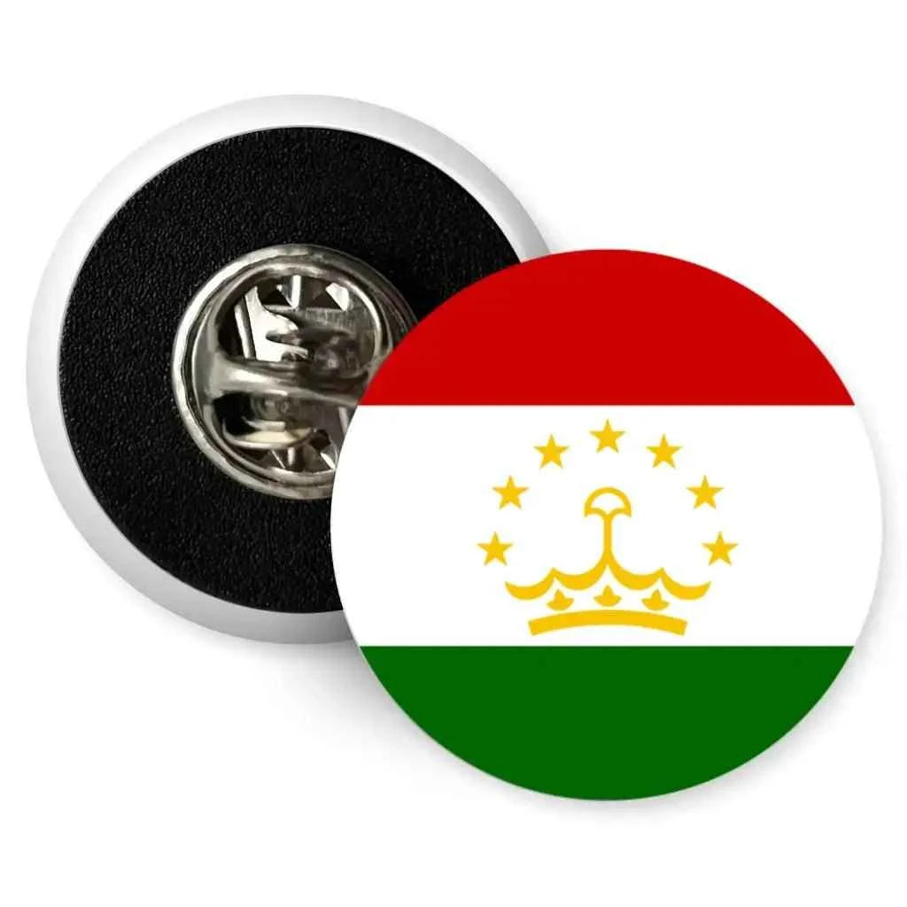 Tajikistan Country National Flag Butterfly Clutch Pin Badge 1in 25mm