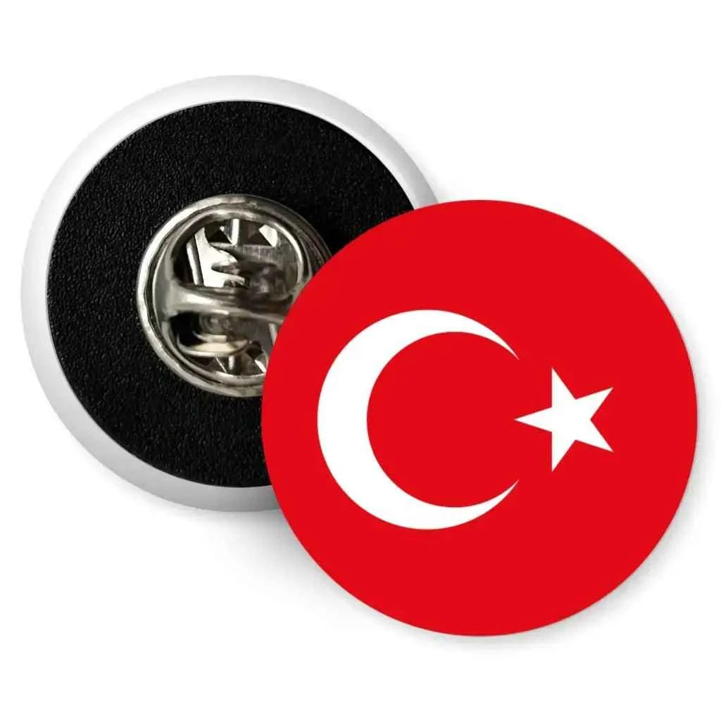 Turkey Country National Flag Butterfly Clutch Pin Badge 1in 25mm