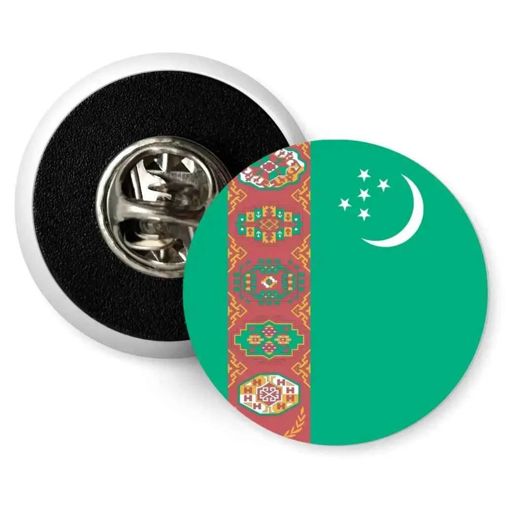 Turkmenistan Country National Flag Butterfly Clutch Pin Badge 1in 25mm