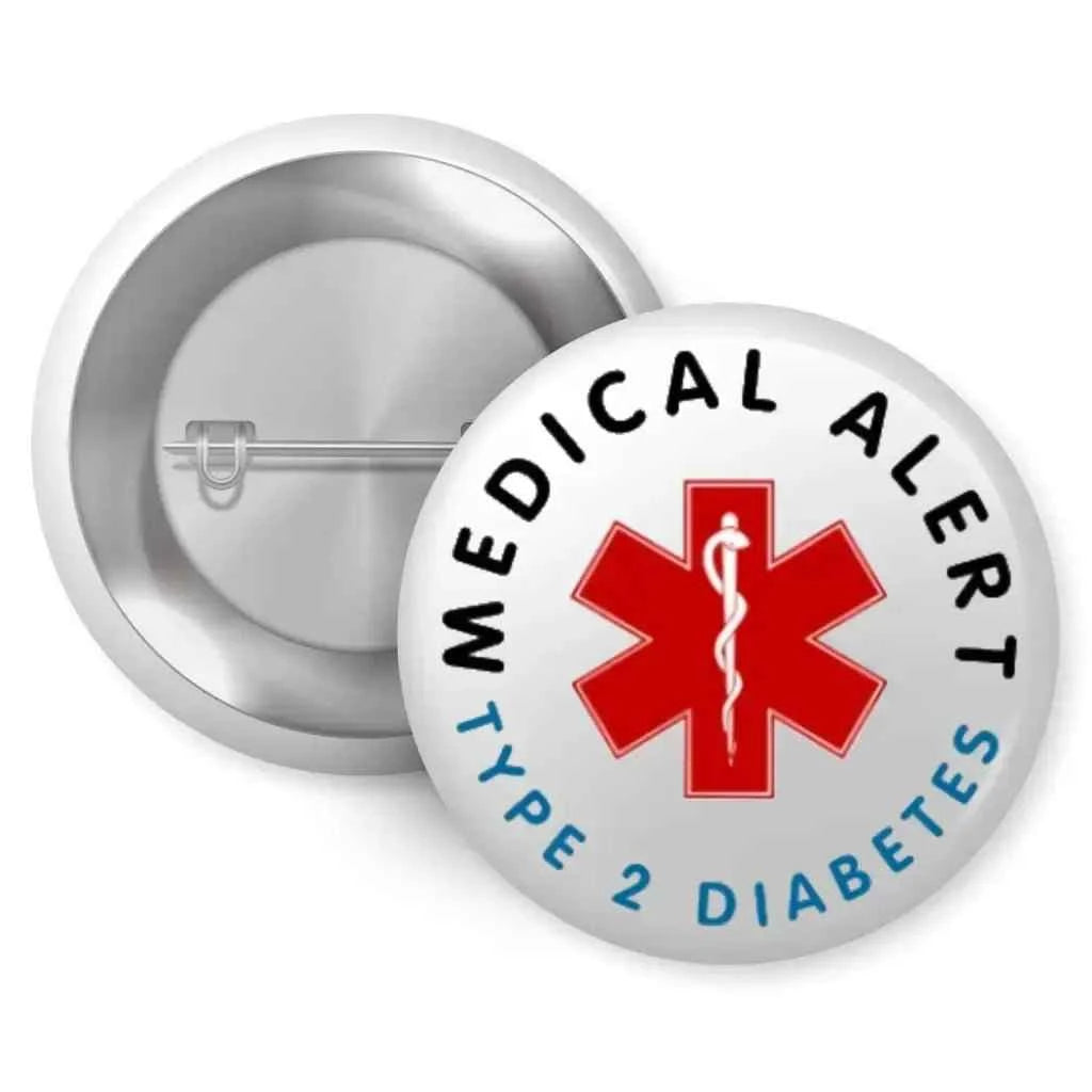 Type 2 Diabetes Badge 1In 25Mm - Stylish Medical Alert Logo for Secure Visibility