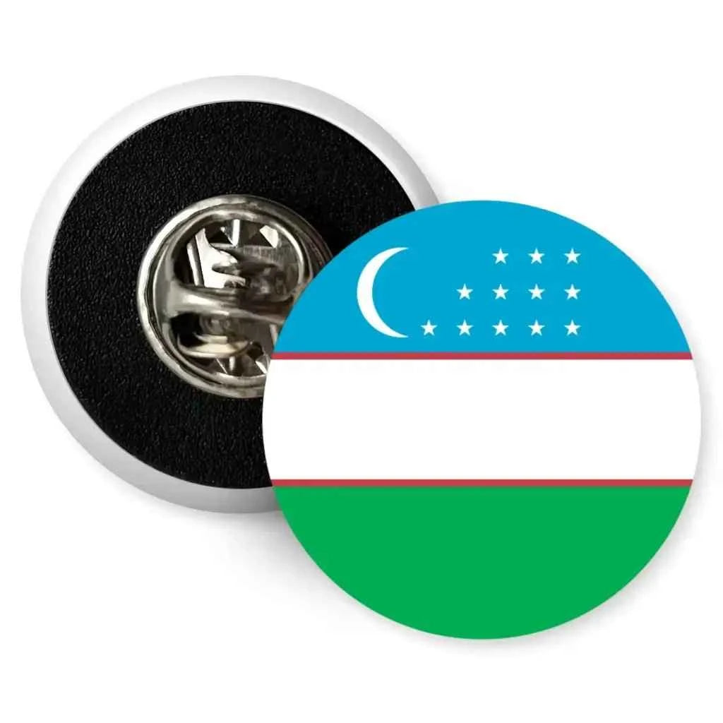 Uzbekistan Country National Flag Butterfly Clutch Pin Badge 1in 25mm