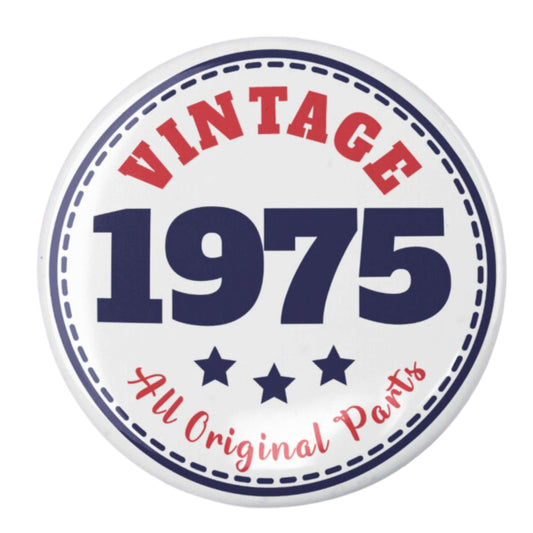 Milestone Birthday Badges - Celebrate 30th, 40th, 50th, 60th, 70th with Stylish 59mm Pins - EMU Works