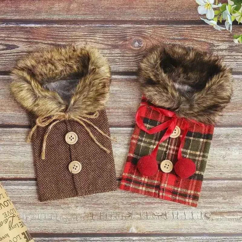 Tartan Wine Bottle Wrap - Stylish and Practical Jacket for Wine Lovers, Elegant Home Decoration