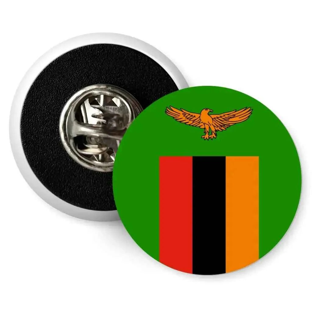 Zambia National Flag Pin Badge - Butterfly Clutch Design, 1 Inch (25mm)