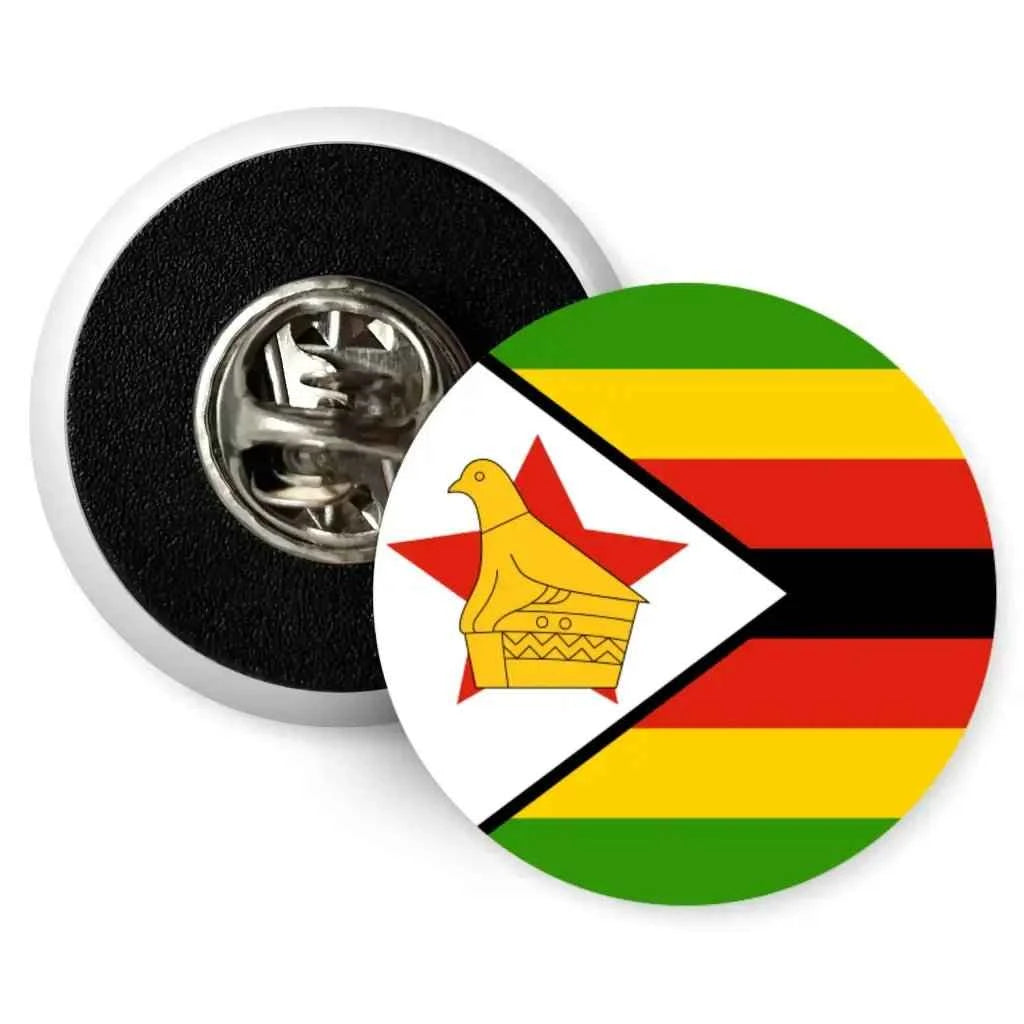 Zimbabwe Flag Pin Badge - 1 Inch (25mm) Butterfly Clutch Back for Souvenir Collectors
