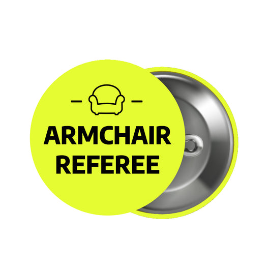 Button Badge For England Football Fans, Euro 2024 Football Referee GiFootball Badges - Funny Armchair Referee Badge, Size Small